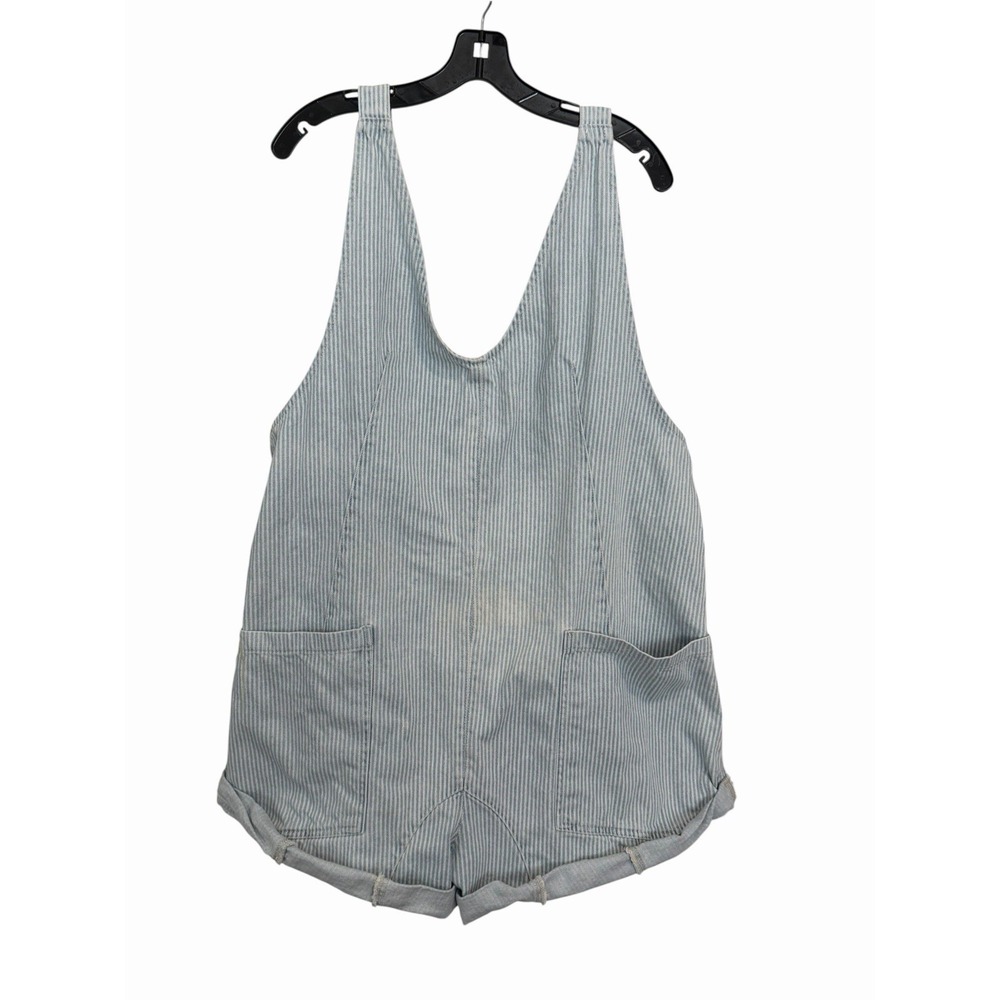 We The Free People Large High Roller Shortall Baggy Overall Boho 90s Denim EF13
